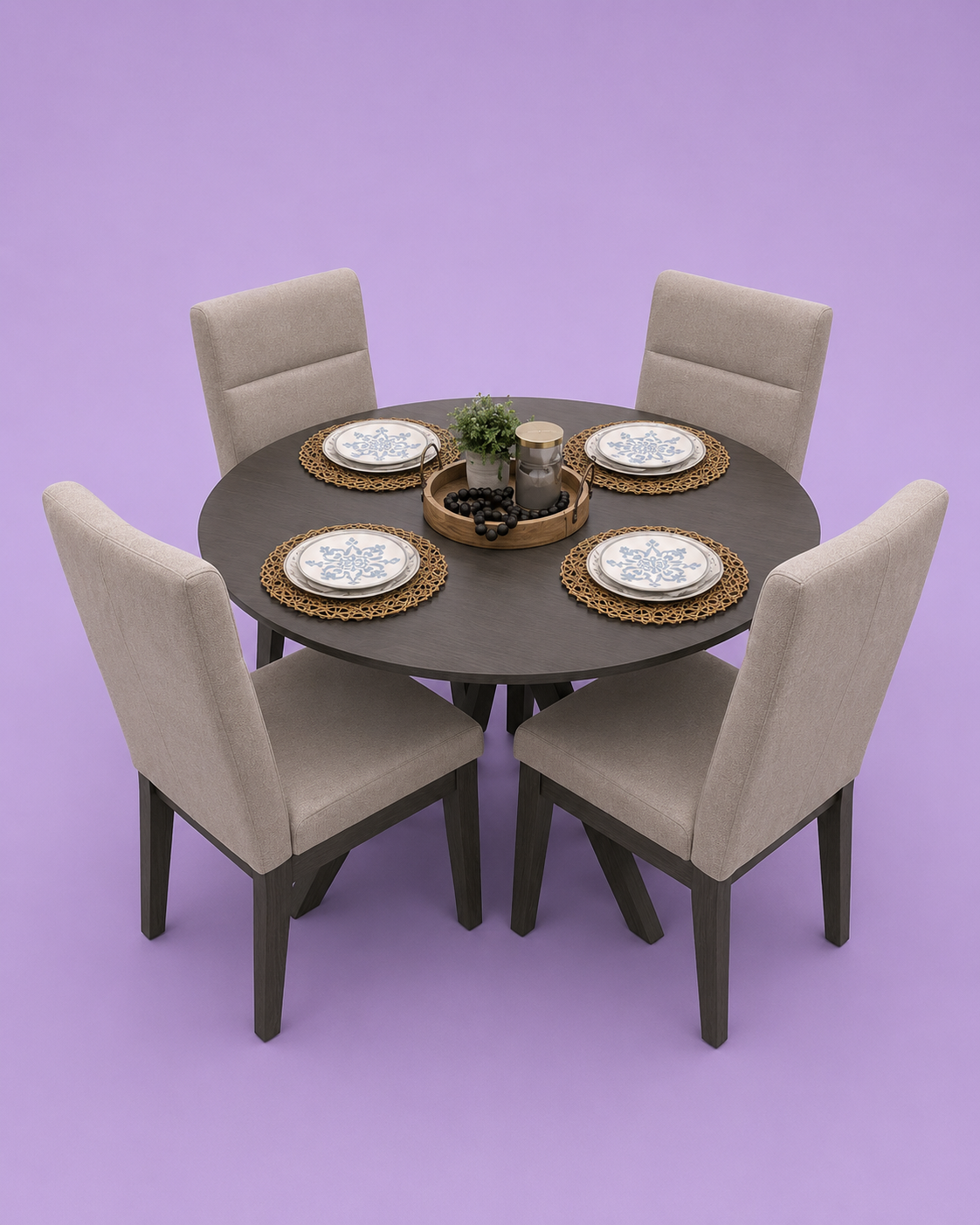 Sophie 48” Round Dining Table and 4 Chairs