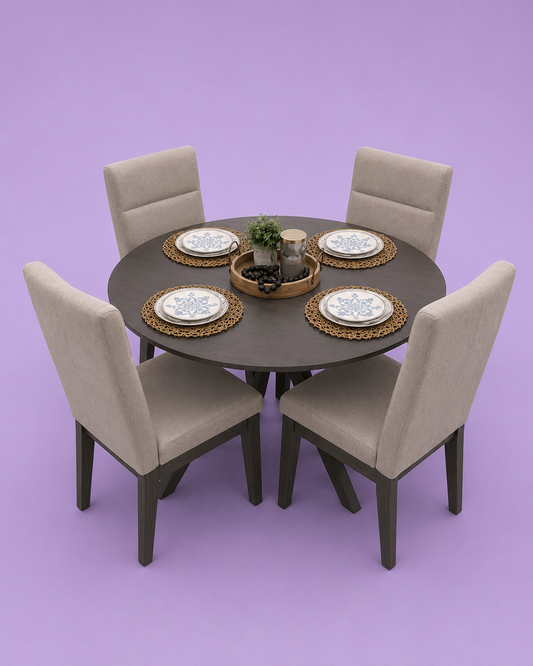 Sophie 48” Round Dining Table and 4 Chairs